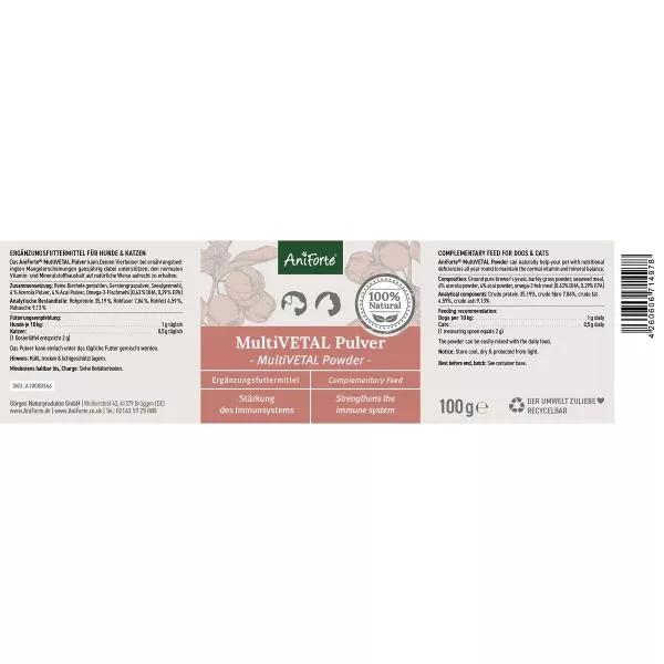 MultiVETAL Pulver - natürliches Vitaminpulver - 100 g